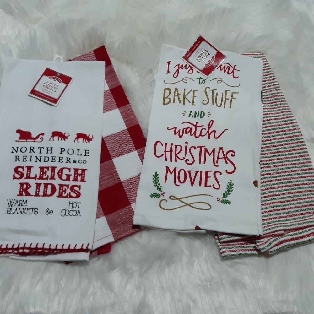 Christmas kitchen towels - 4 qty